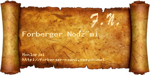 Forberger Noémi névjegykártya